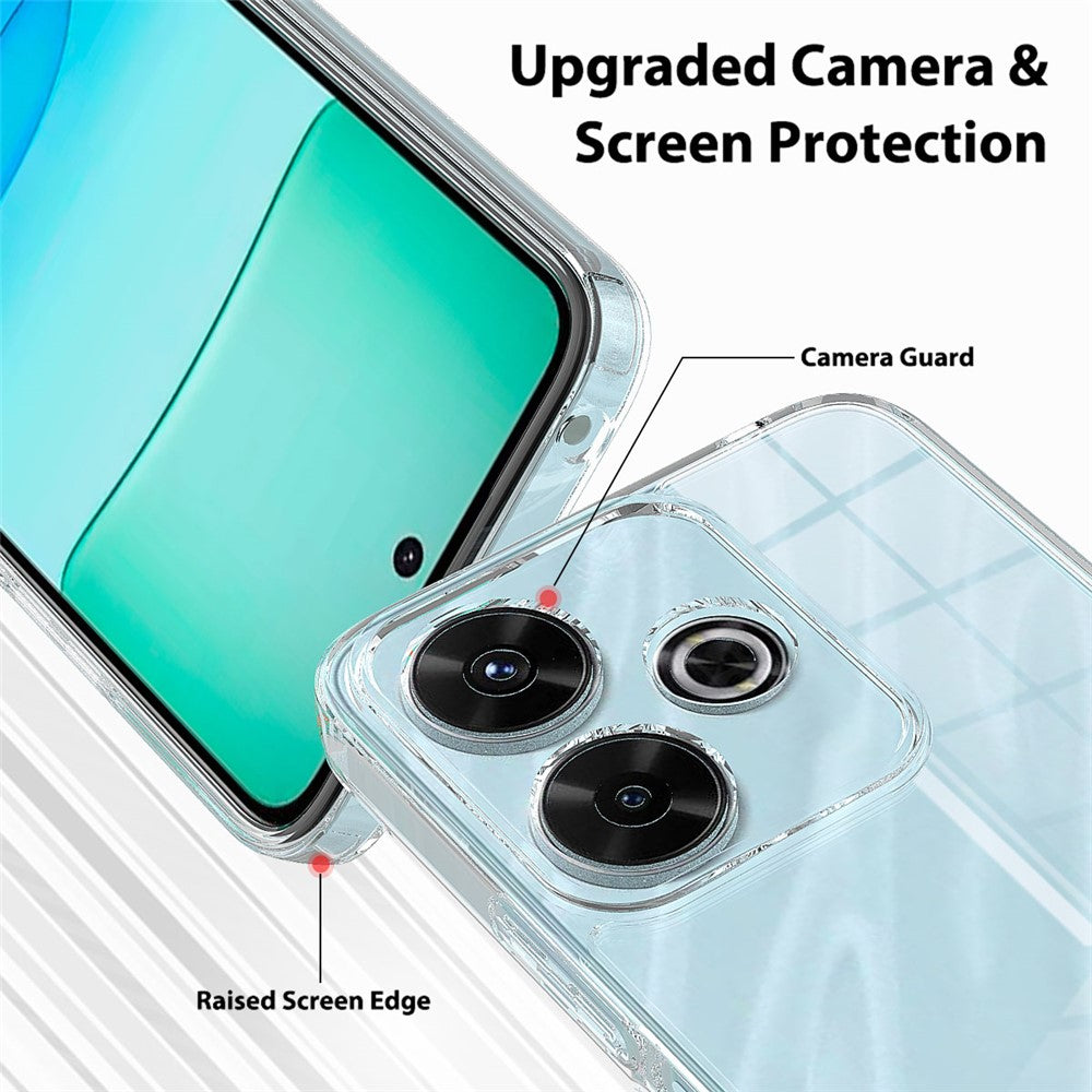 For Xiaomi Redmi Note 13R 5G Clear Case TPU+Acrylic Shockproof Phone Cover