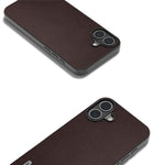 ABEEL For iPhone 16 Case Genuine Cow Leather Coated PC+TPU Non-Slip Phone Cover