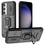 For Samsung Galaxy S24 FE Case Ring Kickstand PC+TPU Phone Cover Slide Camera Protection