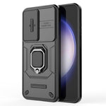 For Samsung Galaxy S24 FE Case Ring Kickstand PC+TPU Phone Cover Slide Camera Protection