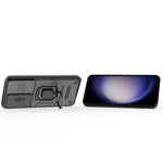 For Samsung Galaxy S24 FE Case Ring Kickstand PC+TPU Phone Cover Slide Camera Protection