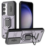 For Samsung Galaxy S24 FE Case Ring Kickstand PC+TPU Phone Cover Slide Camera Protection