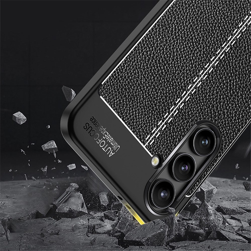 For Samsung Galaxy S24 FE Case Litchi Texture TPU Flexible Phone Cover