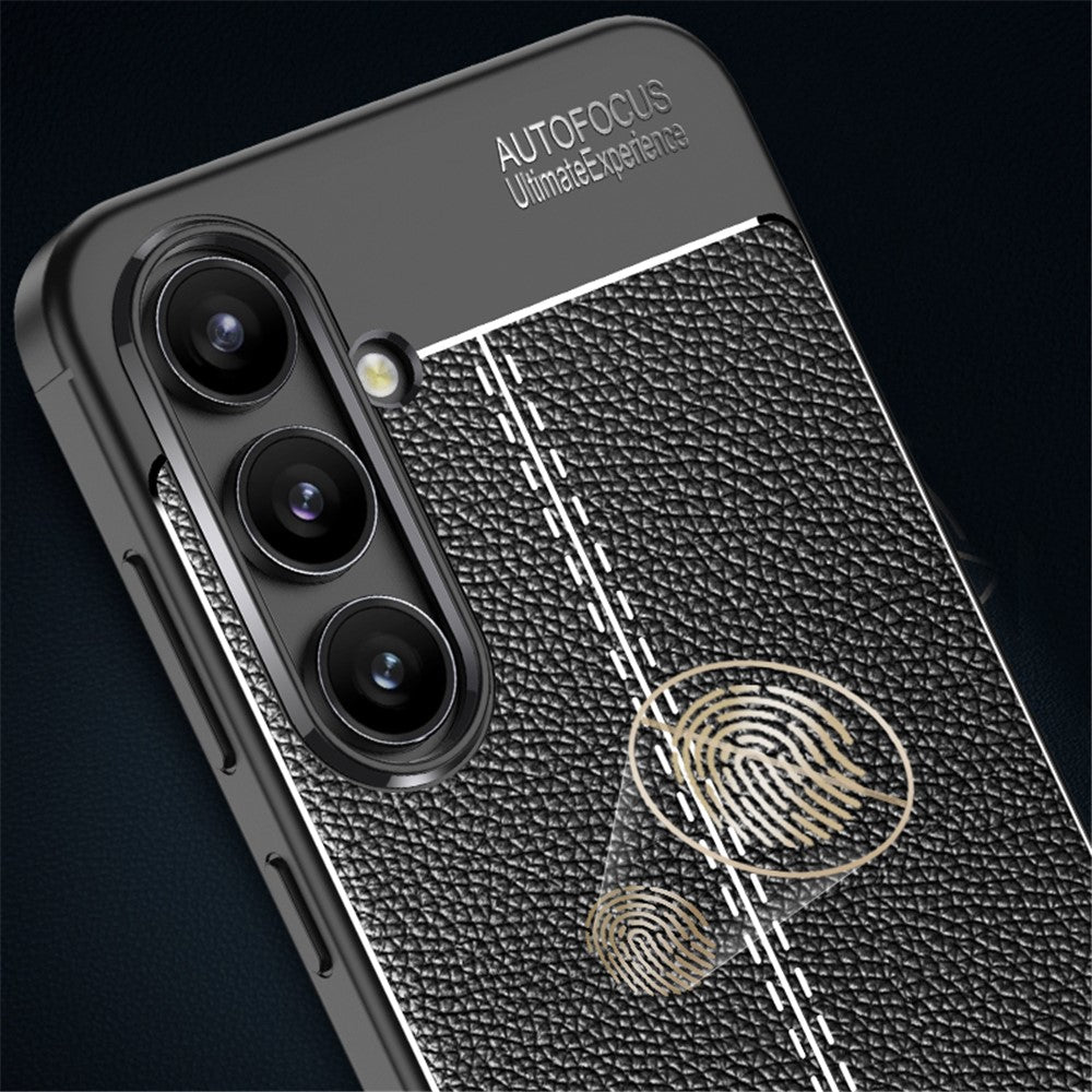 For Samsung Galaxy S24 FE Case Litchi Texture TPU Flexible Phone Cover