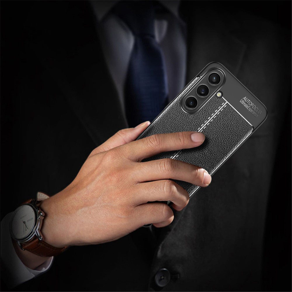 For Samsung Galaxy S24 FE Case Litchi Texture TPU Flexible Phone Cover