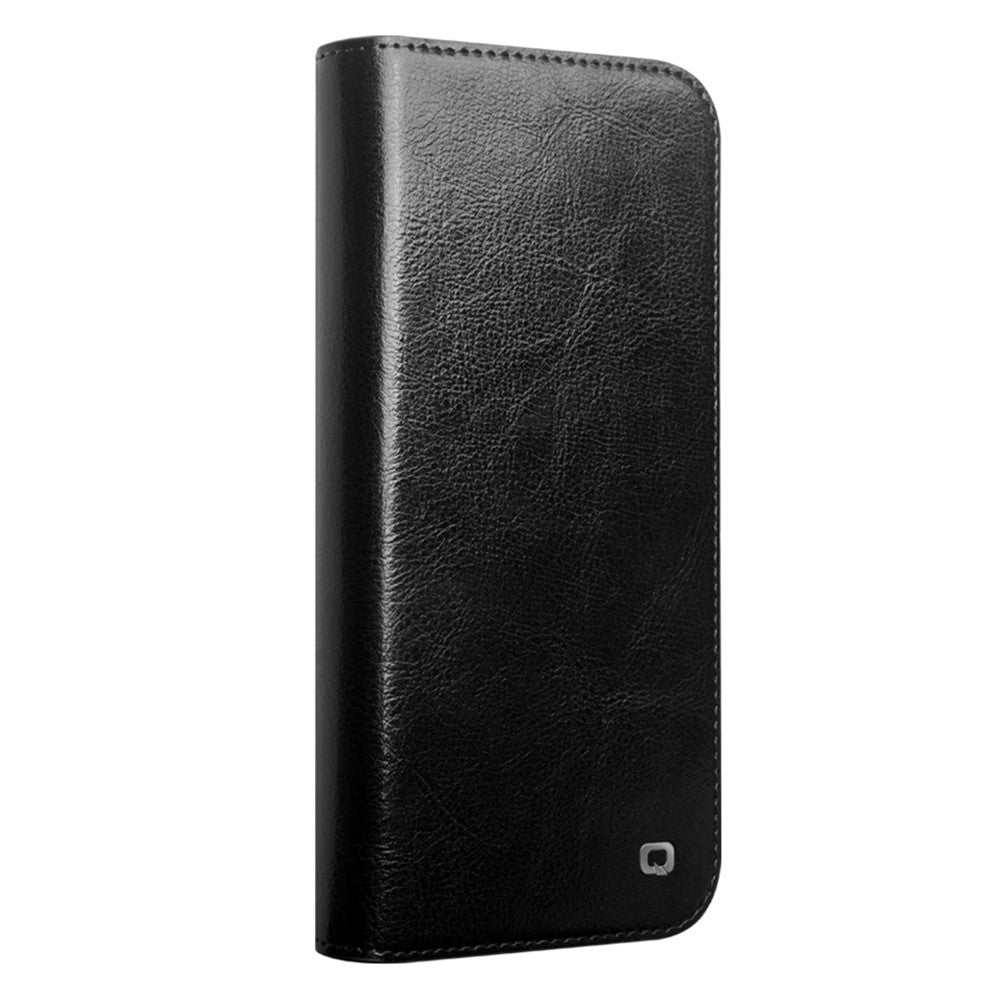 QIALINO For iPhone 16 Pro Max Case Genuine Cow Leather Card Slots Phone Cover