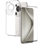 NORTHJO För Huawei Pura 70 Ultra Skal Genomskinligt TPU mobilskal med 3D Böjd Härdat Glasfilm