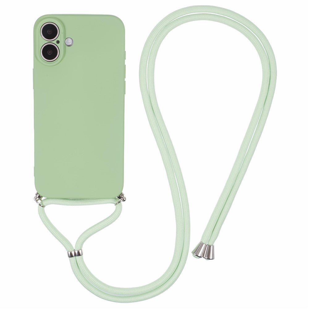 Til iPhone 16 Plus Crossbody Cover TPU Beskyttende Telefoncover med Blødt Fiberfor