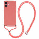 Til iPhone 16 Plus Crossbody Cover TPU Beskyttende Telefoncover med Blødt Fiberfor