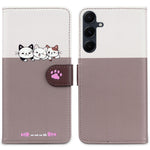 Cartoon Pet Series for Samsung Galaxy A35 5G Case Wallet Splicing Leather Cover