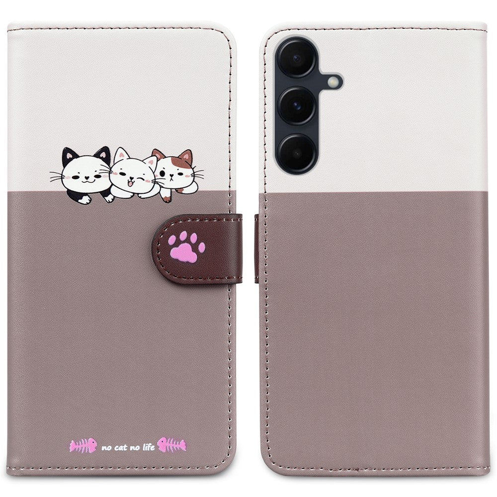Cartoon Pet Series for Samsung Galaxy A35 5G Case Wallet Splicing Leather Cover