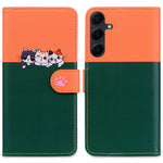 Tegneserie kæledyr serie til Samsung Galaxy A55 5G pung etui med sammensat læder telefoncover