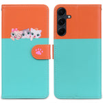 Tegneserie kæledyr serie til Samsung Galaxy A55 5G pung etui med sammensat læder telefoncover