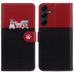 Tegneserie kæledyr serie til Samsung Galaxy A55 5G pung etui med sammensat læder telefoncover
