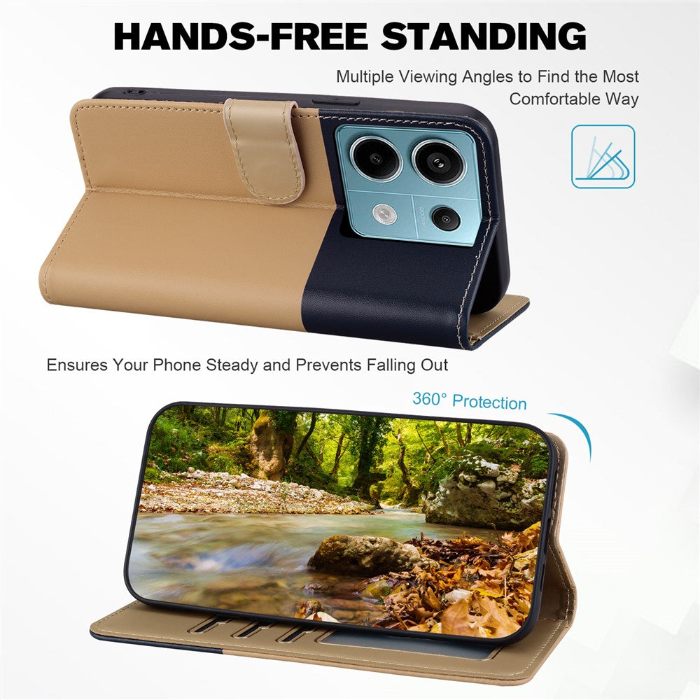 Cartoon Pet Series for Xiaomi Redmi Note 13 Pro 4G / Poco M6 Pro 4G Case Splicing Leather Wallet Phone Cover