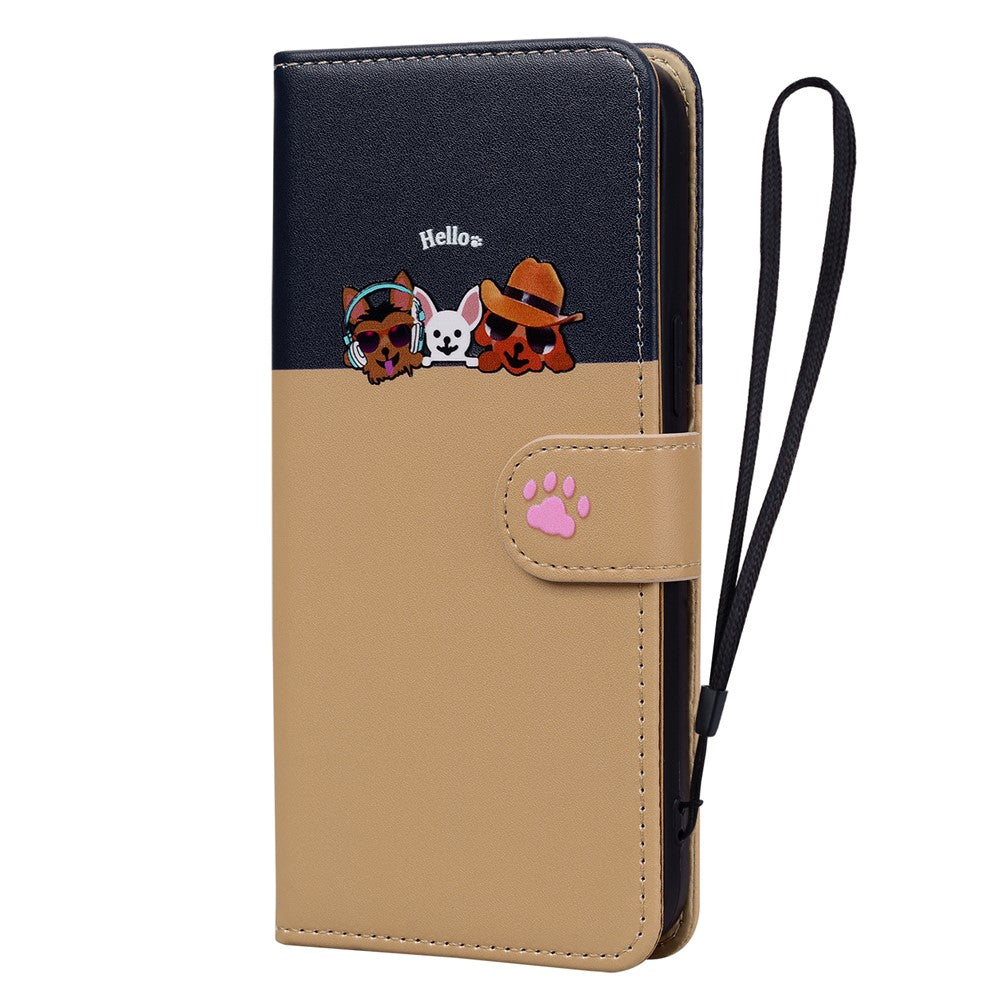 Cartoon Pet Series for Xiaomi Redmi Note 13 Pro 4G / Poco M6 Pro 4G Case Splicing Leather Wallet Phone Cover