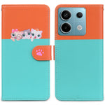 Cartoon Pet Series for Xiaomi Redmi Note 13 Pro 4G / Poco M6 Pro 4G Case Splicing Leather Wallet Phone Cover