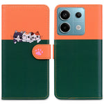 Cartoon Pet Series for Xiaomi Redmi Note 13 Pro 4G / Poco M6 Pro 4G Case Splicing Leather Wallet Phone Cover