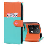 Cartoon Pet Series for Xiaomi Redmi Note 13 4G Wallet Phone Case Splicing Leather Flip Cover
