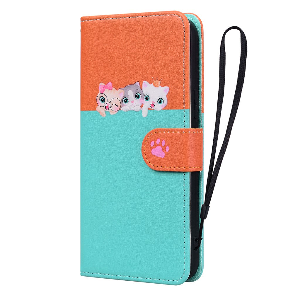 Cartoon Pet Series for Xiaomi Redmi Note 13 4G Wallet Phone Case Splicing Leather Flip Cover