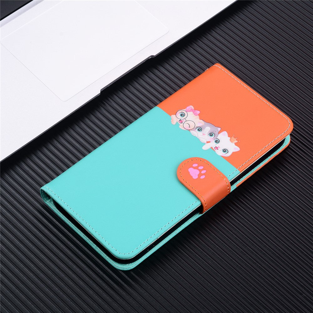 Cartoon Pet Series for Xiaomi Redmi Note 13 4G Wallet Phone Case Splicing Leather Flip Cover