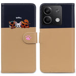 Cartoon Pet Series for Xiaomi Redmi Note 13 4G Wallet Phone Case Splicing Leather Flip Cover