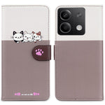 Cartoon Pet Series for Xiaomi Redmi Note 13 4G Wallet Phone Case Splicing Leather Flip Cover