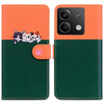 Cartoon Pet Series for Xiaomi Redmi Note 13 4G Wallet Phone Case Splicing Leather Flip Cover