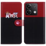 Cartoon Pet Series for Xiaomi Redmi Note 13 4G Wallet Phone Case Splicing Leather Flip Cover