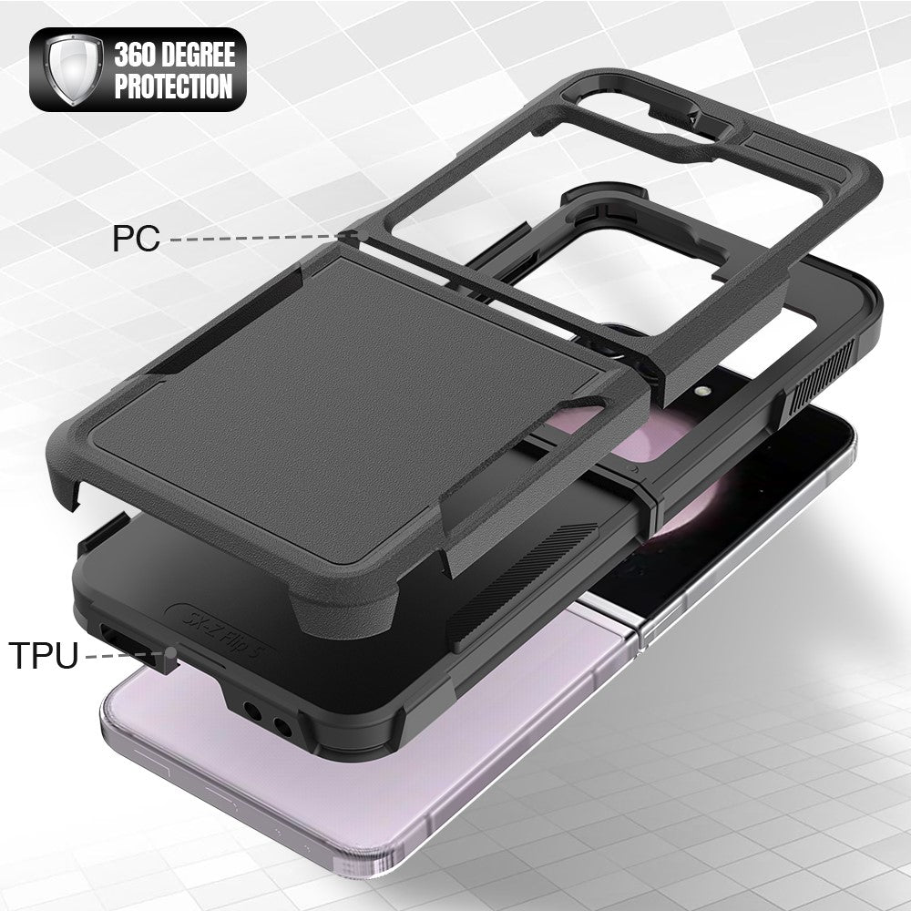 For Samsung Galaxy Z Flip7 FE 5G / Z Flip6 5G / Z Flip5 5G Phone Case 2-in-1 PC+TPU Shockproof Cover