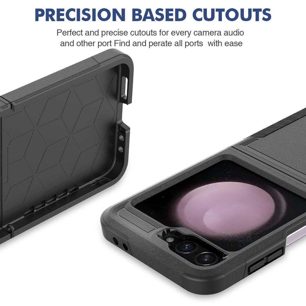For Samsung Galaxy Z Flip7 FE 5G / Z Flip6 5G / Z Flip5 5G Phone Case 2-in-1 PC+TPU Shockproof Cover