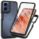 For Motorola Moto E14 4G / G24 4G / G04 4G / G04s 4G Case with PET Screen Film PC+TPU Phone Shell