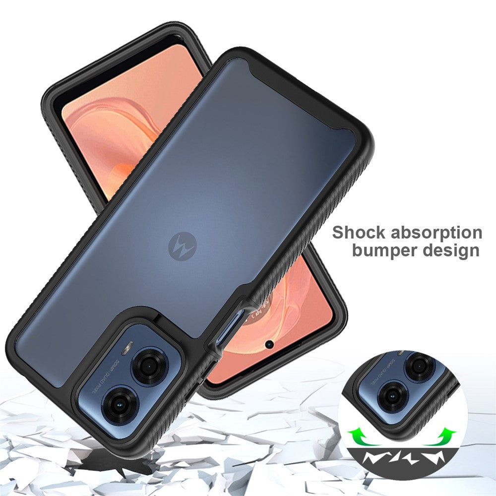 For Motorola Moto E14 4G / G24 4G / G04 4G / G04s 4G Case with PET Screen Film PC+TPU Phone Shell