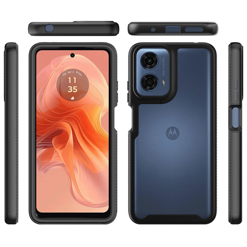 For Motorola Moto E14 4G / G24 4G / G04 4G / G04s 4G Case with PET Screen Film PC+TPU Phone Shell