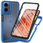 For Motorola Moto E14 4G / G24 4G / G04 4G / G04s 4G Case with PET Screen Film PC+TPU Phone Shell