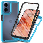 For Motorola Moto E14 4G / G24 4G / G04 4G / G04s 4G Case with PET Screen Film PC+TPU Phone Shell