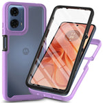 For Motorola Moto E14 4G / G24 4G / G04 4G / G04s 4G Case with PET Screen Film PC+TPU Phone Shell