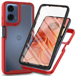 For Motorola Moto E14 4G / G24 4G / G04 4G / G04s 4G Case with PET Screen Film PC+TPU Phone Shell