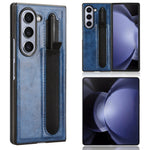 Til Samsung Galaxy Z Fold6 5G Etui Retro Læderbelagt PC Telefoncover med Penneholder