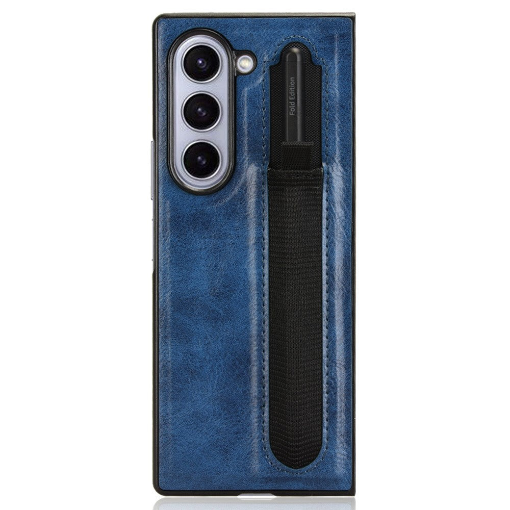 Til Samsung Galaxy Z Fold6 5G Etui Retro Læderbelagt PC Telefoncover med Penneholder