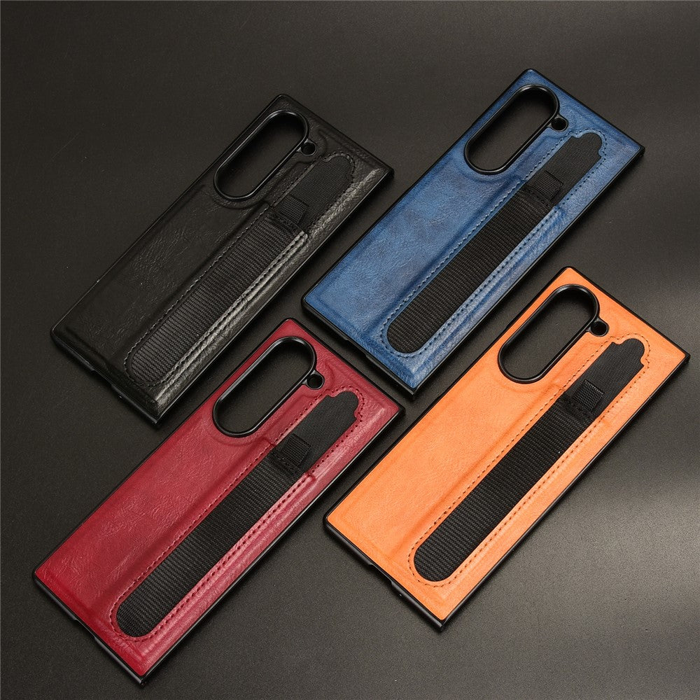Til Samsung Galaxy Z Fold6 5G Etui Retro Læderbelagt PC Telefoncover med Penneholder