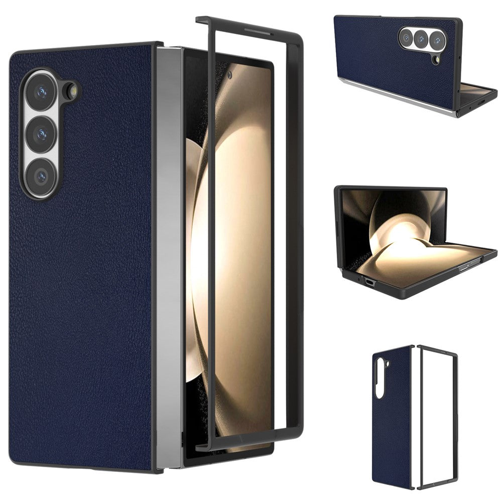 Til Samsung Galaxy Z Fold6 5G Etui PU Læderbelagt PC Beskyttende Telefoncover