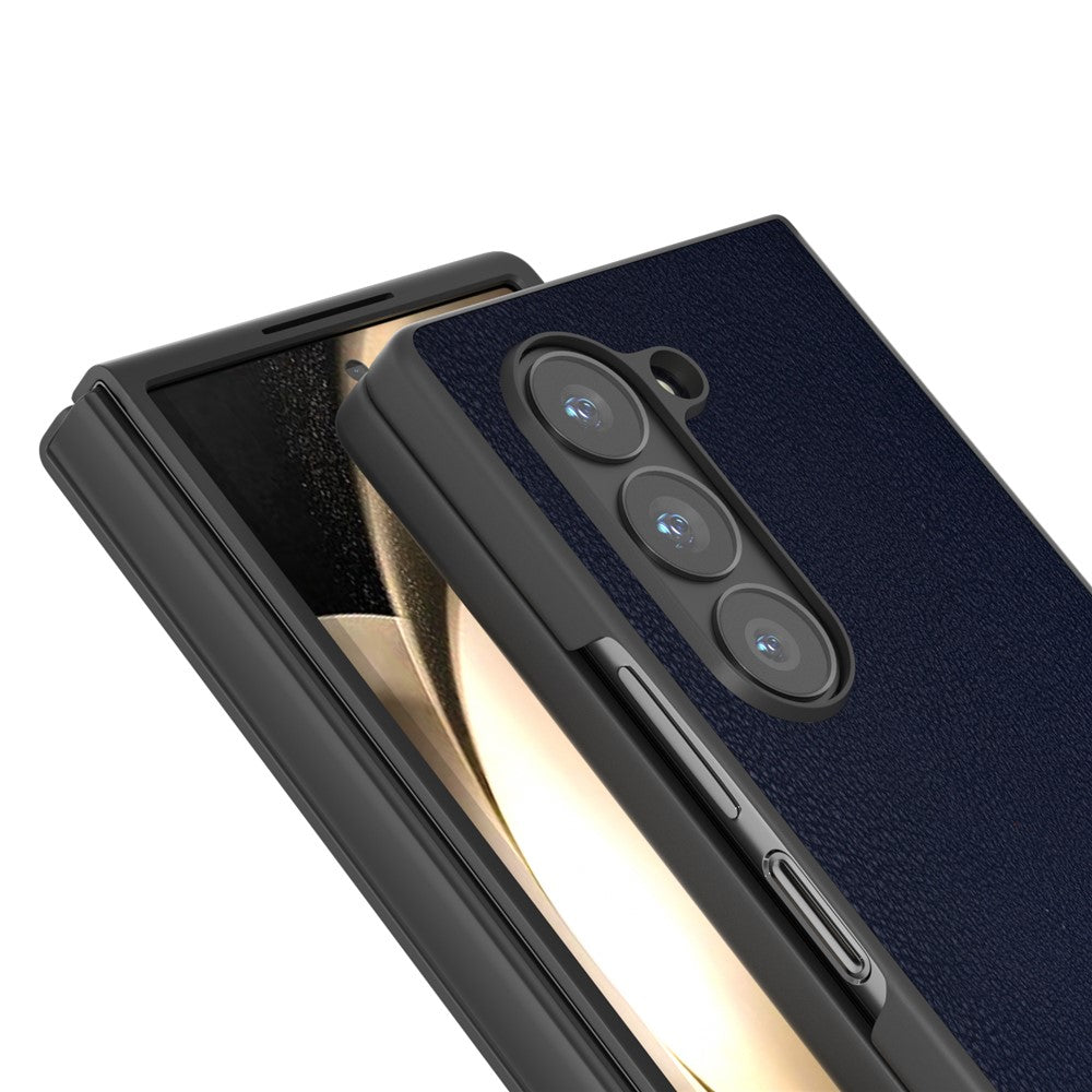 Til Samsung Galaxy Z Fold6 5G Etui PU Læderbelagt PC Beskyttende Telefoncover