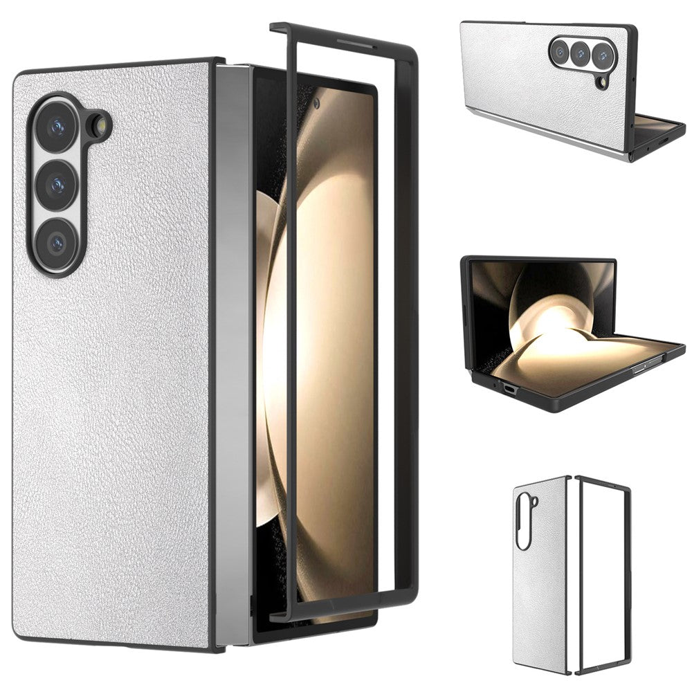 Til Samsung Galaxy Z Fold6 5G Etui PU Læderbelagt PC Beskyttende Telefoncover