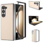 Til Samsung Galaxy Z Fold6 5G Etui PU Læderbelagt PC Beskyttende Telefoncover