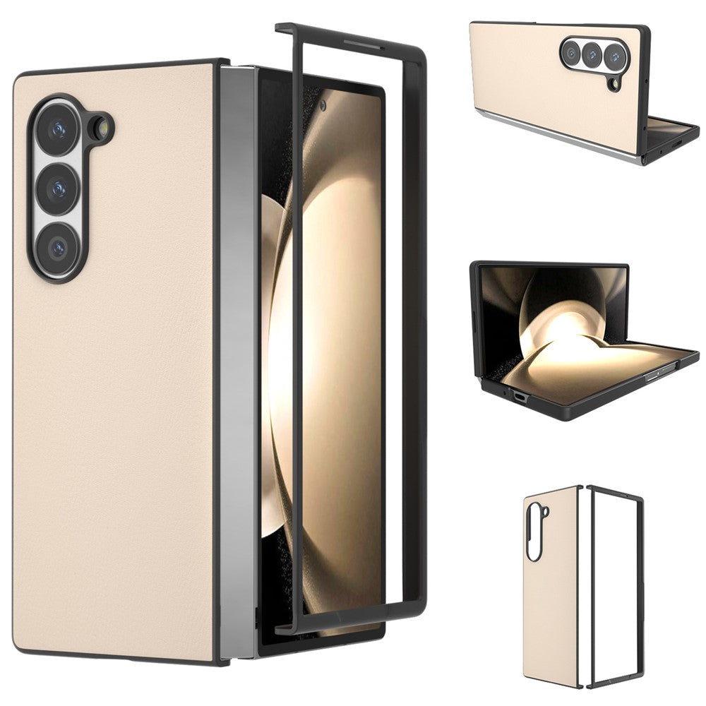 Til Samsung Galaxy Z Fold6 5G Etui PU Læderbelagt PC Beskyttende Telefoncover
