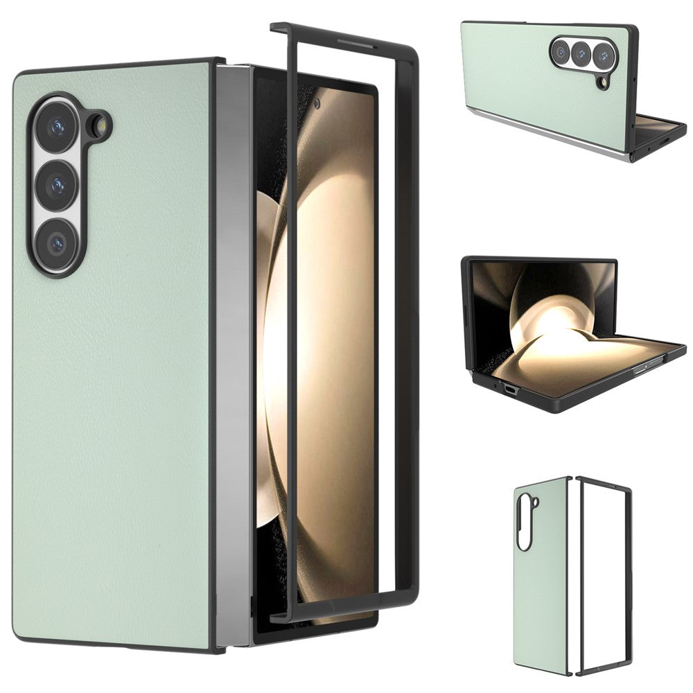 Til Samsung Galaxy Z Fold6 5G Etui PU Læderbelagt PC Beskyttende Telefoncover