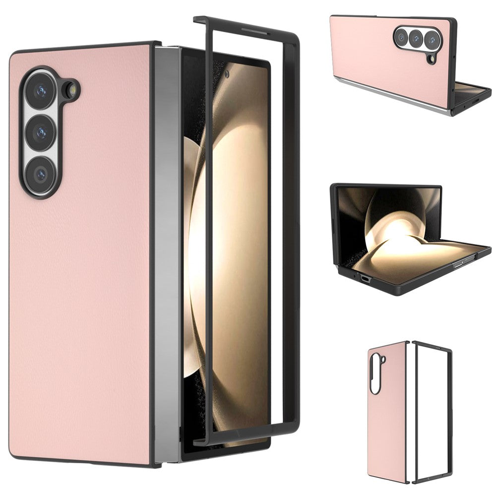 Til Samsung Galaxy Z Fold6 5G Etui PU Læderbelagt PC Beskyttende Telefoncover