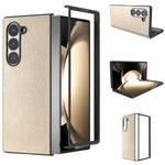 Til Samsung Galaxy Z Fold6 5G Etui PU Læderbelagt PC Beskyttende Telefoncover