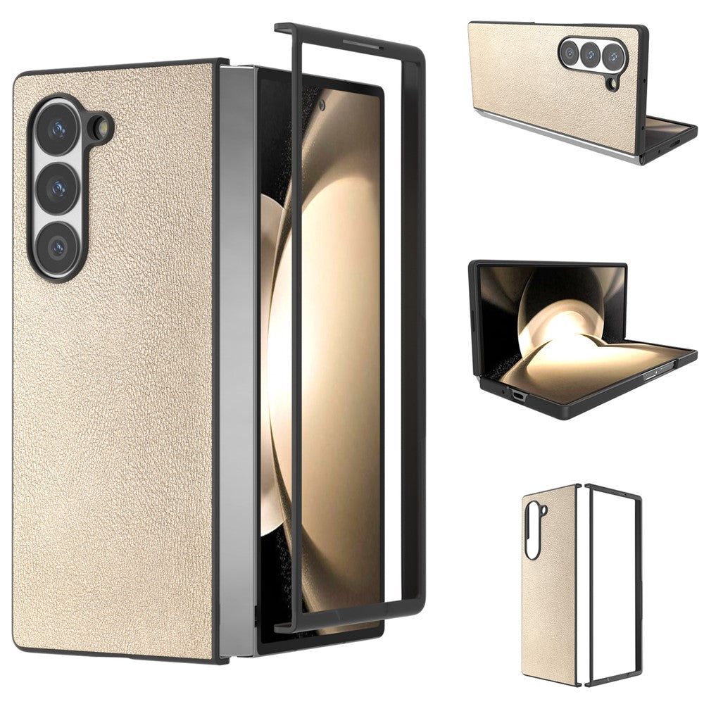 Til Samsung Galaxy Z Fold6 5G Etui PU Læderbelagt PC Beskyttende Telefoncover